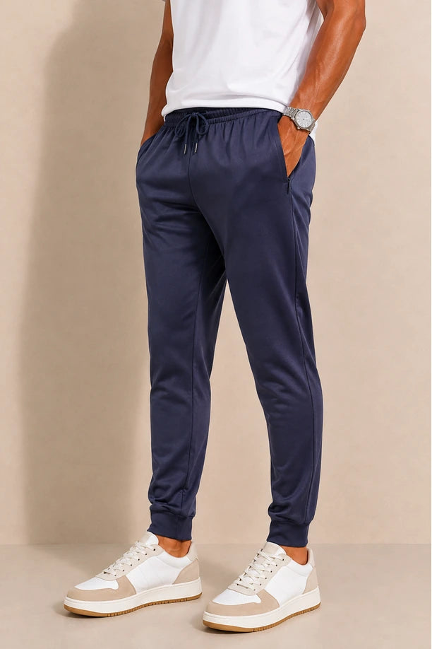 Men Cotton Zip Pocket Joggers with DRI FIT