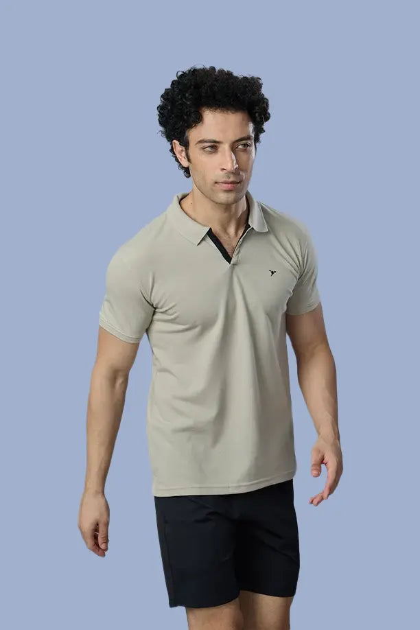MATTY SLIM FIT T- SHIRT - LIGHT GREY