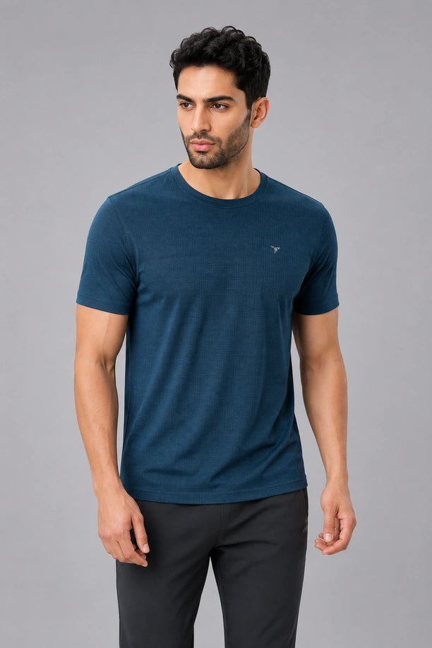 MILANGE ROUND NECK TEE | BLUE