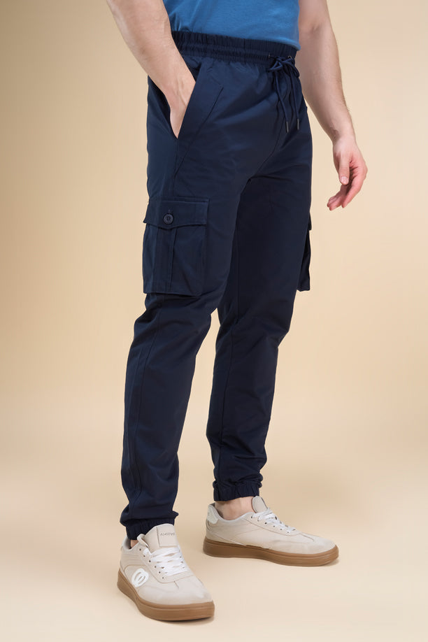 Men Cotex Regular Fit 2-Way Stretch Cargo Pants with Safari