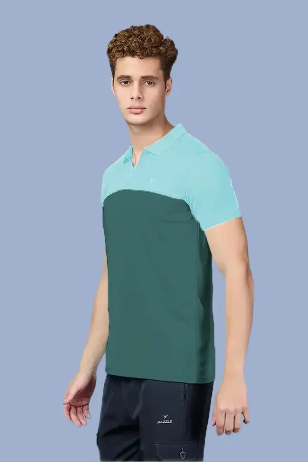 SPRING T SHIRT - LIGHT GREEN & BOTTLE GREEN