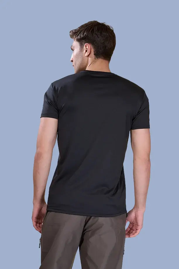 BUTTER LYCRA R-NECK T-SHIRT - BLACK