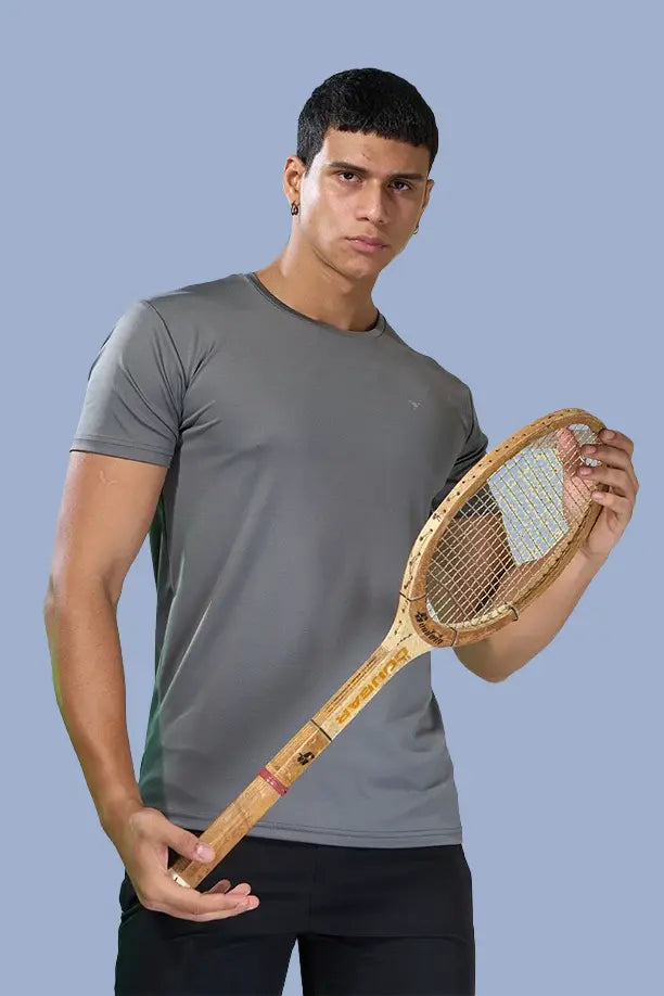 BUTTER LYCRA R-NECK T-SHIRT - ZACHO GREY