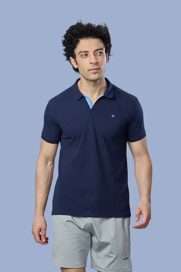 MATTY SLIM FIT T- SHIRT - NAVY BLUE
