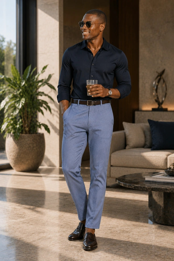 ALL TIME COTTON PANT - DENIM BLUE