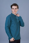 ATLAS FULL SLEEVES T-SHIRT - TEAL BLUE
