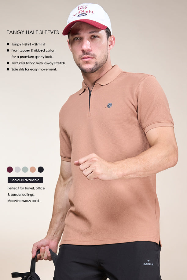 TANGY HALF TSHIRT | BROWN