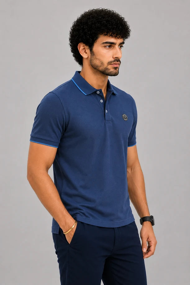 CLASSIC COTTON T-SHIRT - MELANGE BLUE