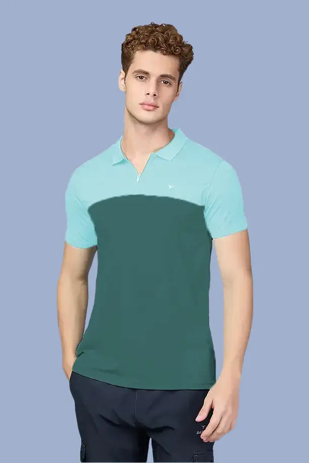 SPRING T SHIRT - LIGHT GREEN & BOTTLE GREEN