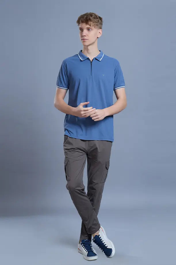 SLEEK T SHIRT- BLUE GREY