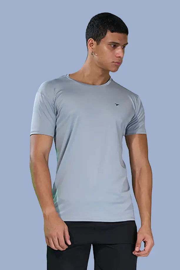 BUTTER LYCRA R-NECK T-SHIRT - LIGHT GREY