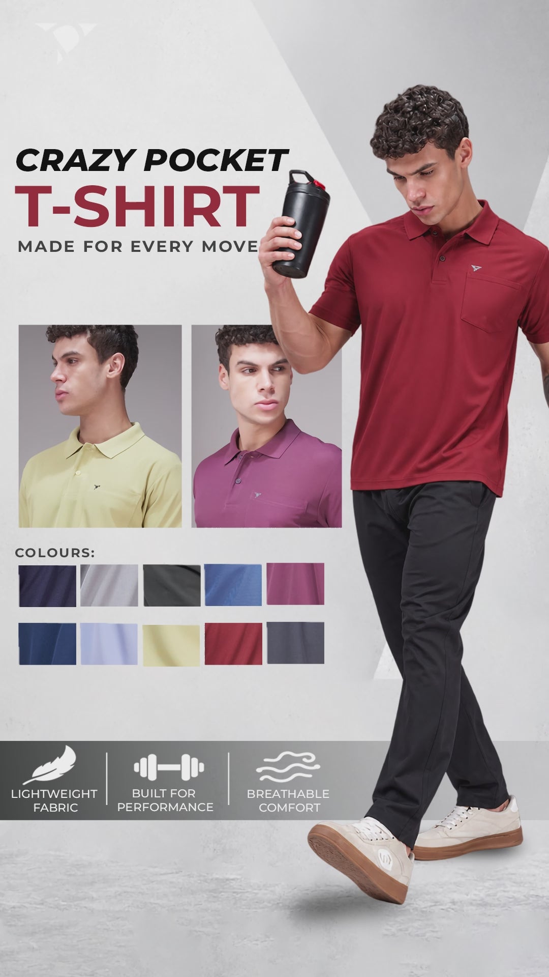 Men Comfort Fit Half Sleeve T-Shirt with CRAZY POCKET