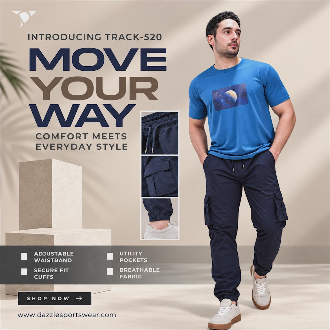 Men Cotex Regular Fit 2-Way Stretch Cargo Pants with Safari