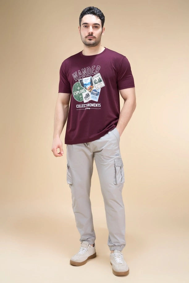 Men Regular Fit Printed Round Neck Tee