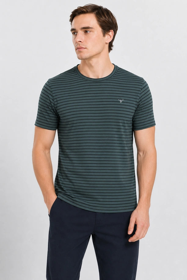 JOLLY ROUND NECK T SHIRT | BOTTLE GREEN