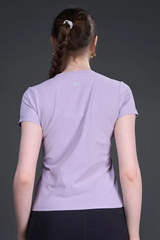Women Solid Slim Fit Round Neck T-shirt with COTEX