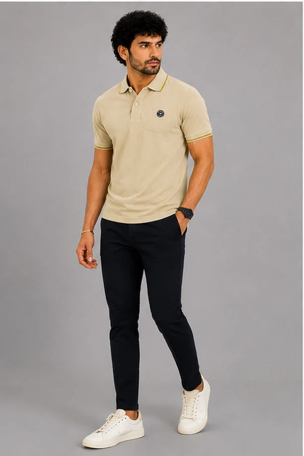 CLASSIC COTTON T-SHIRT- CAMEL