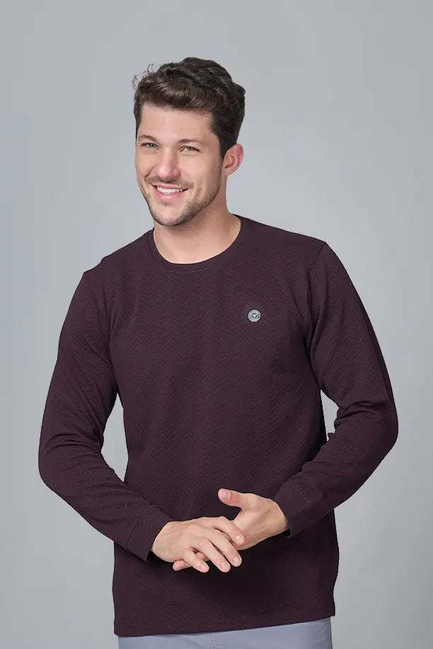 WAVE FULL SLEEVE TSHIRT- MAROON