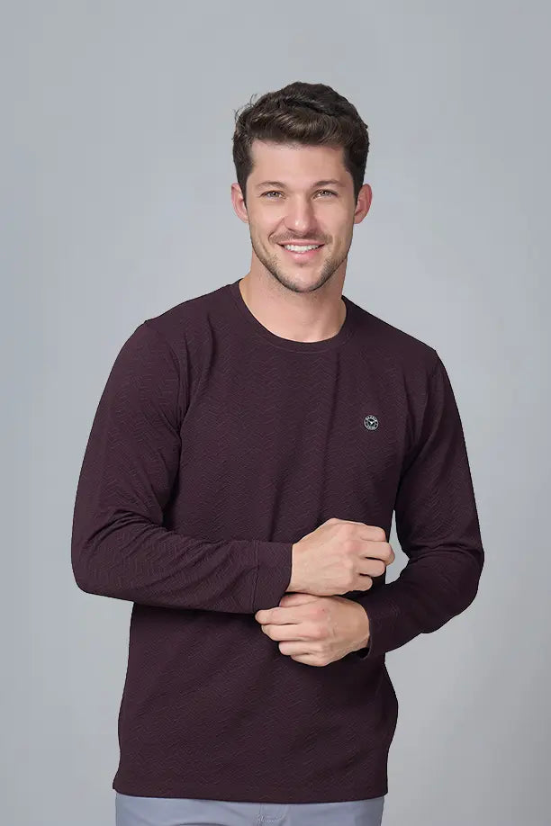 WAVE FULL SLEEVE TSHIRT- MAROON