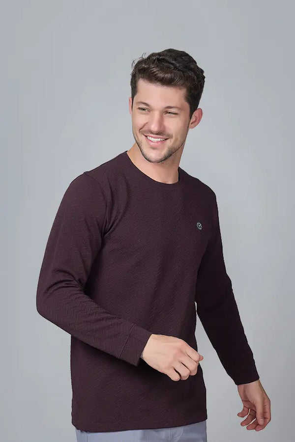 WAVE FULL SLEEVE TSHIRT- MAROON