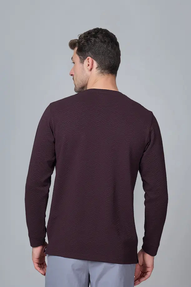 WAVE FULL SLEEVE TSHIRT- MAROON