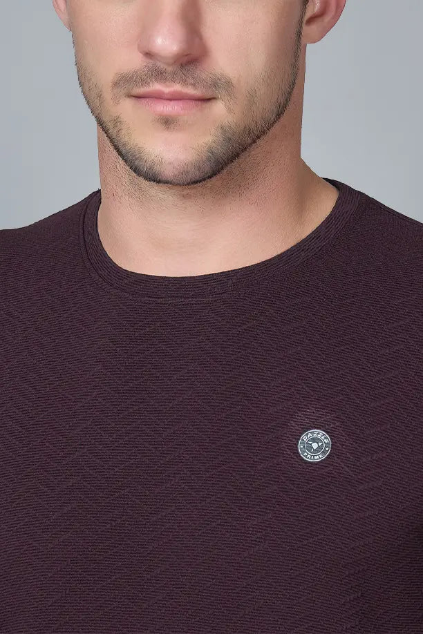 WAVE FULL SLEEVE TSHIRT- MAROON