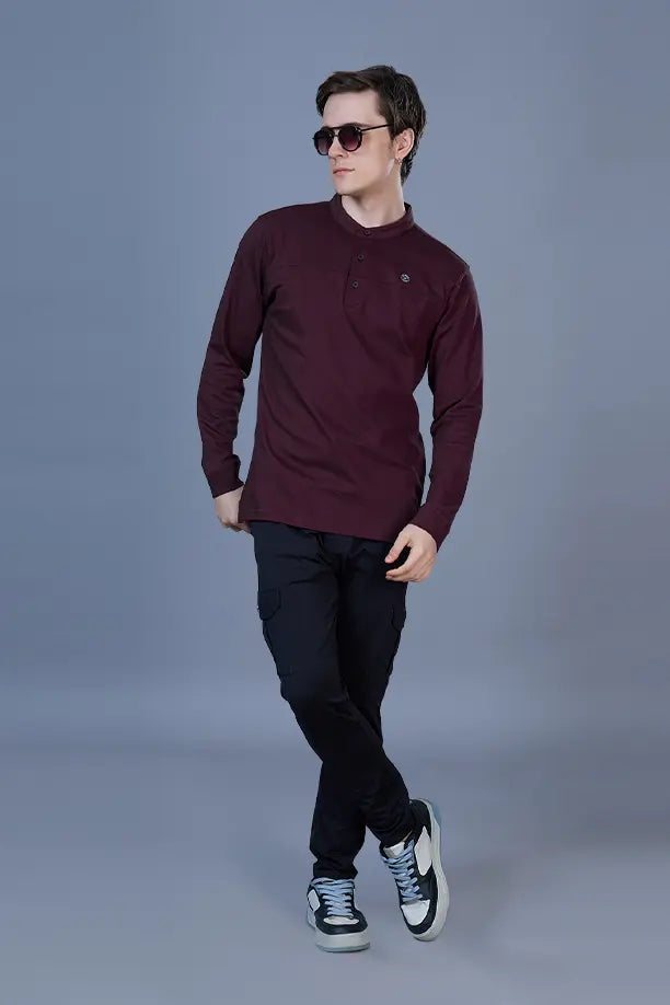 ATLAS FULL SLEEVES T-SHIRT - MAROON