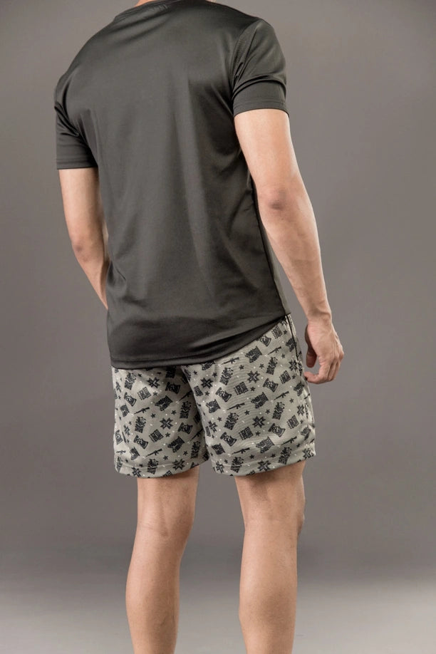 Men Printed Regular Fit Active Shorts with Funky