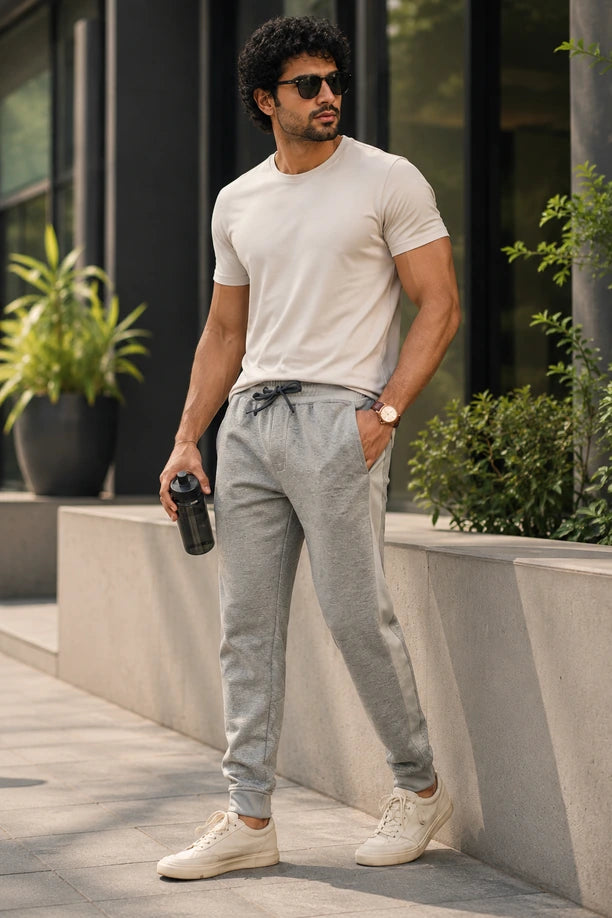 Men Cotton Zip Pocket Joggers with DRI FIT