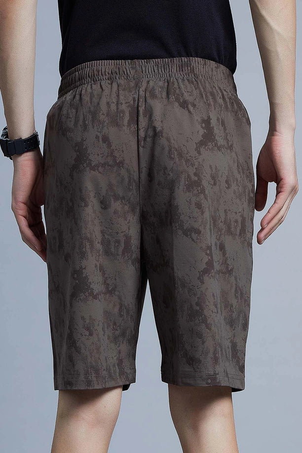 Men Regular Fit Printed Cotton Shorts with Zipper Pockets