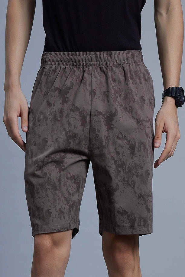 Men Regular Fit Printed Cotton Shorts with Zipper Pockets