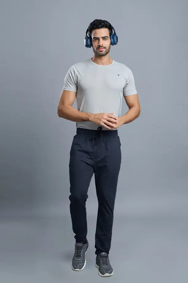 COTTON LYCRA TRACK - NAVY BLUE