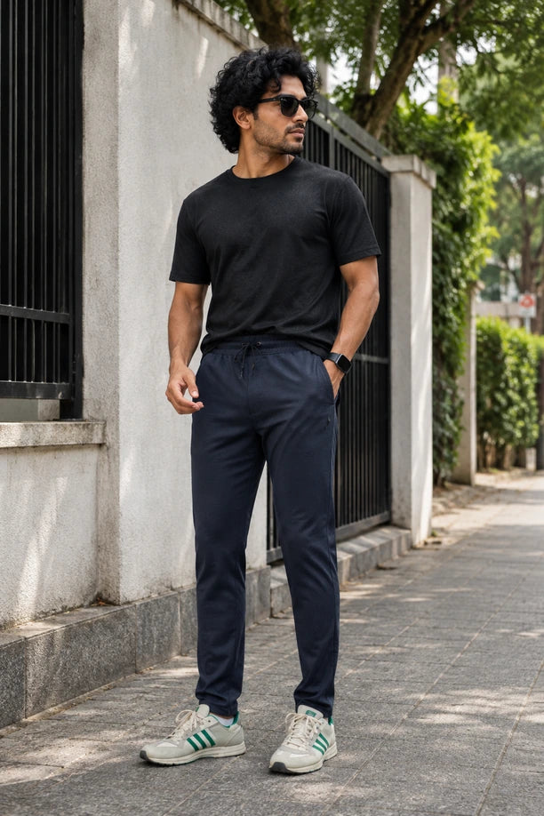 Men Cotton Regular Fit Trackpants with ALL TIME COTTON