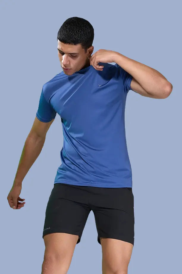 BUTTER LYCRA R-NECK T-SHIRT - BLUE