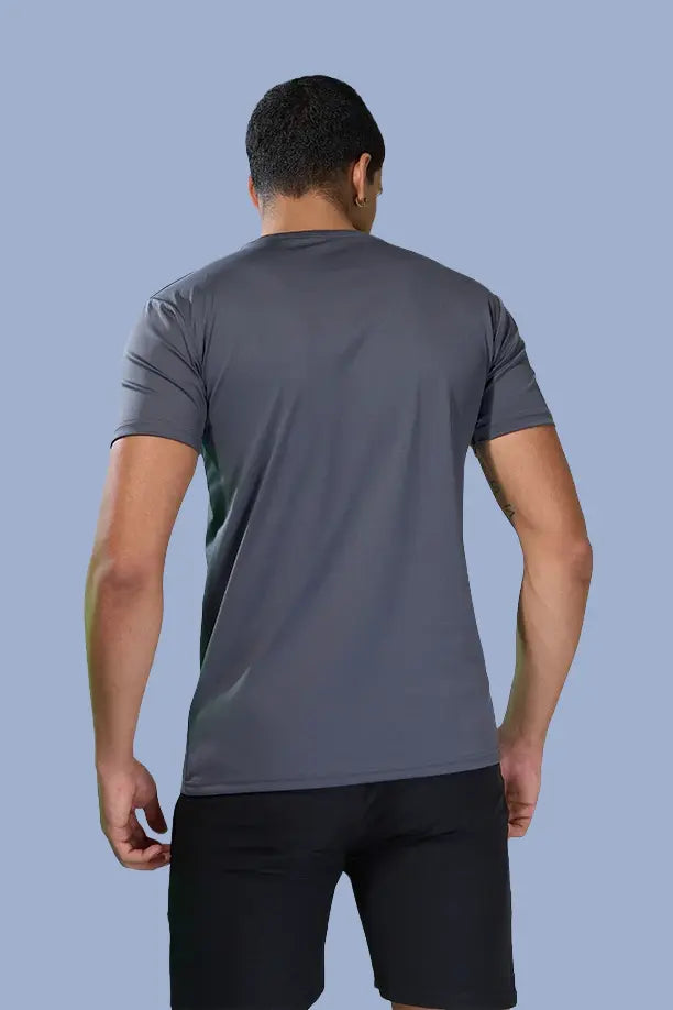 BUTTER LYCRA R-NECK T-SHIRT - DARK GREY