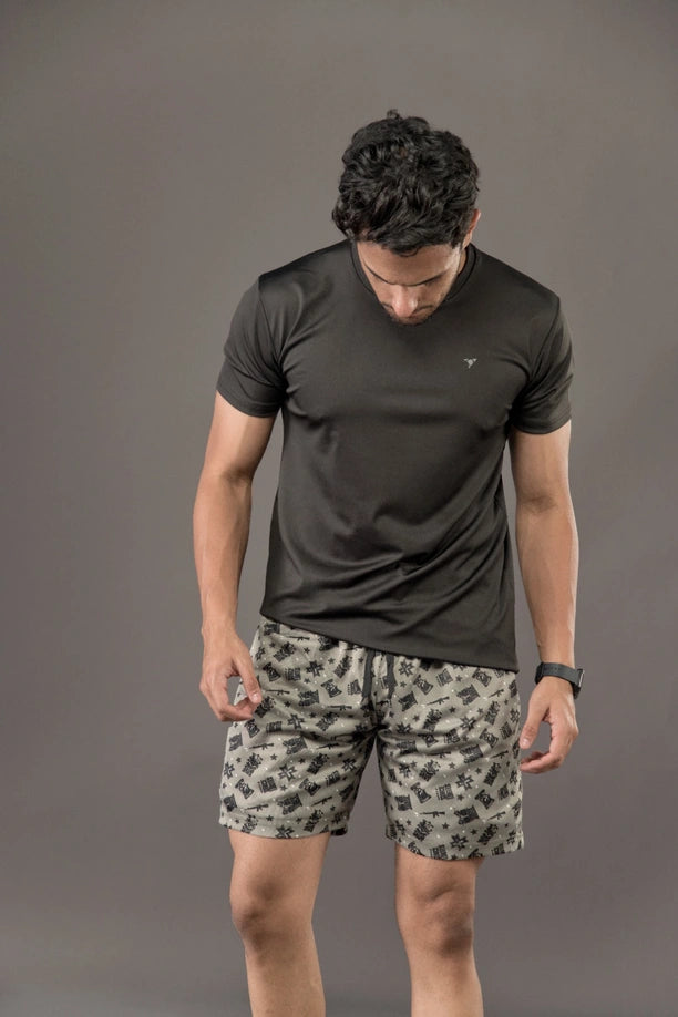 Men Printed Regular Fit Active Shorts with Funky