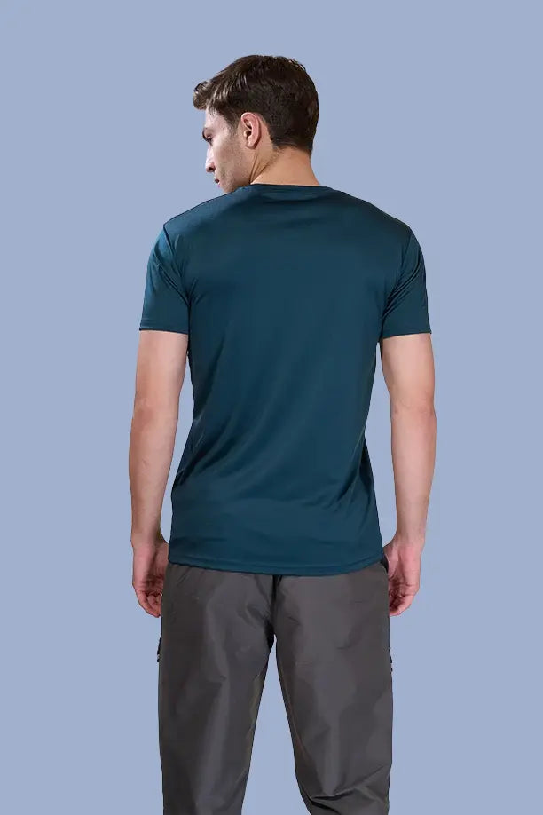 BUTTER LYCRA R-NECK T-SHIRT - BOTTLE GREEN
