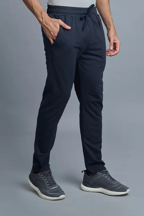 COTTON LYCRA TRACK - NAVY BLUE