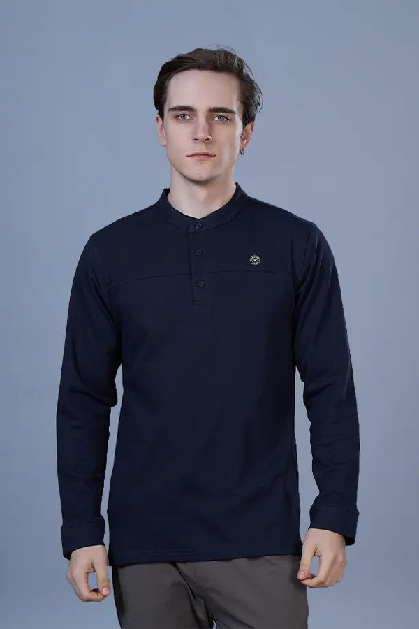 ATLAS FULL SLEEVES T-SHIRT - NAVY BLUE