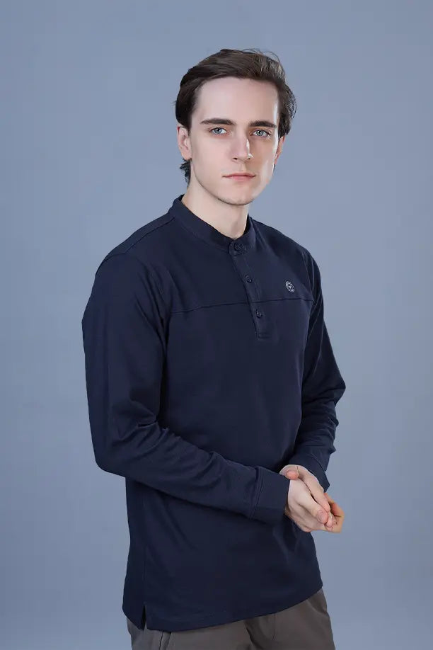 ATLAS FULL SLEEVES T-SHIRT - NAVY BLUE