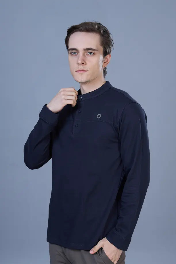 ATLAS FULL SLEEVES T-SHIRT - NAVY BLUE