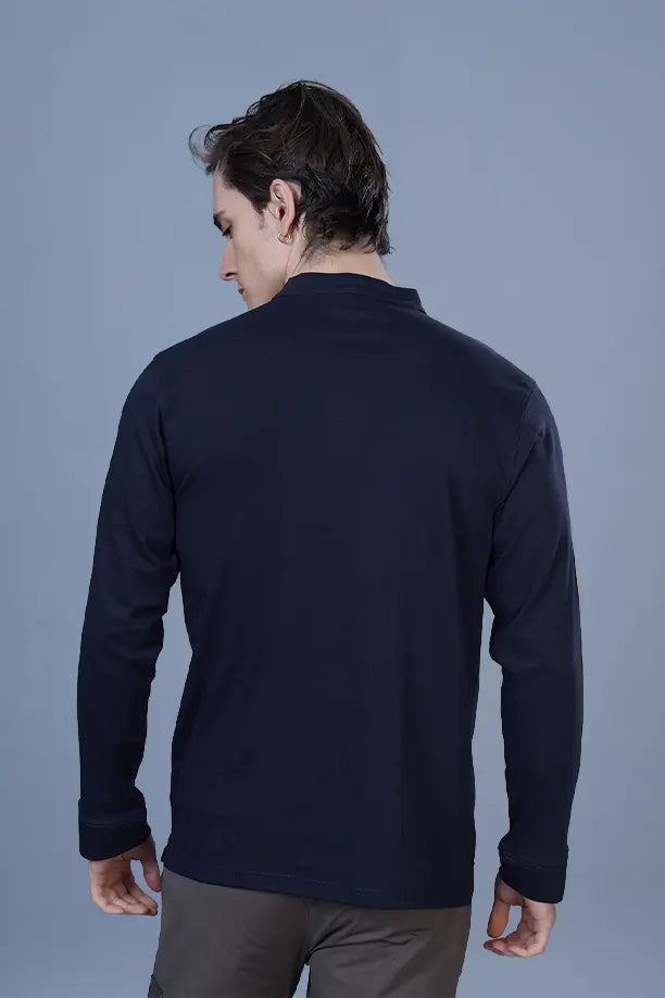 ATLAS FULL SLEEVES T-SHIRT - NAVY BLUE