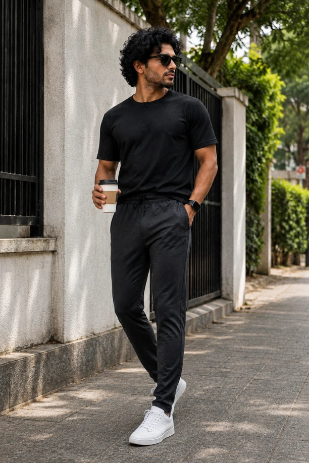 Men Cotton Regular Fit Trackpants with ALL TIME COTTON