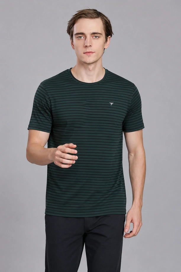 JOLLY ROUND NECK T SHIRT | BOTTLE GREEN