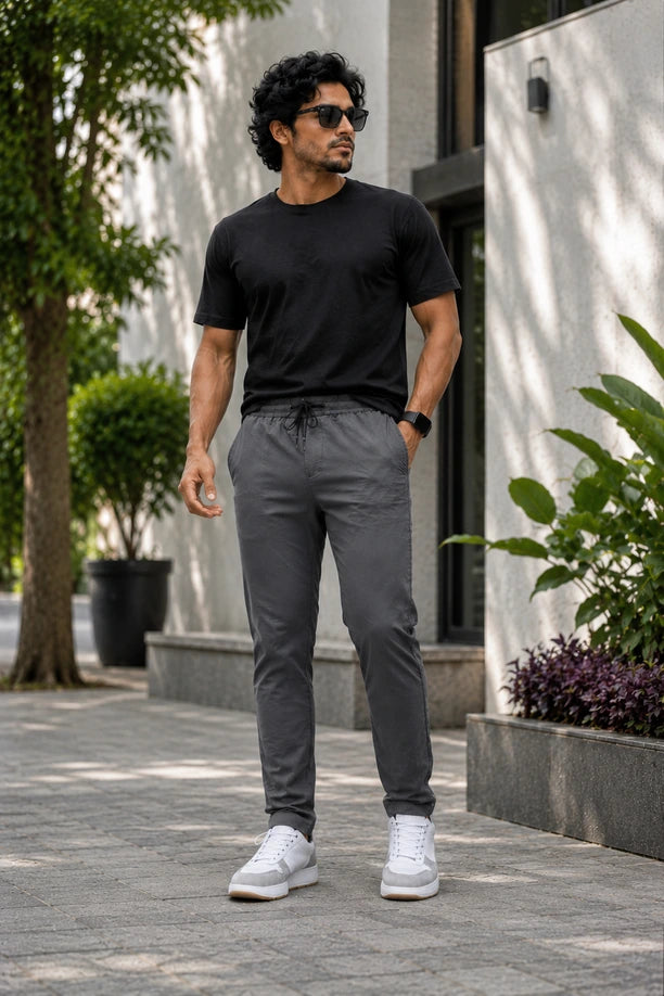 Men Cotton Regular Fit Trackpants with ALL TIME COTTON