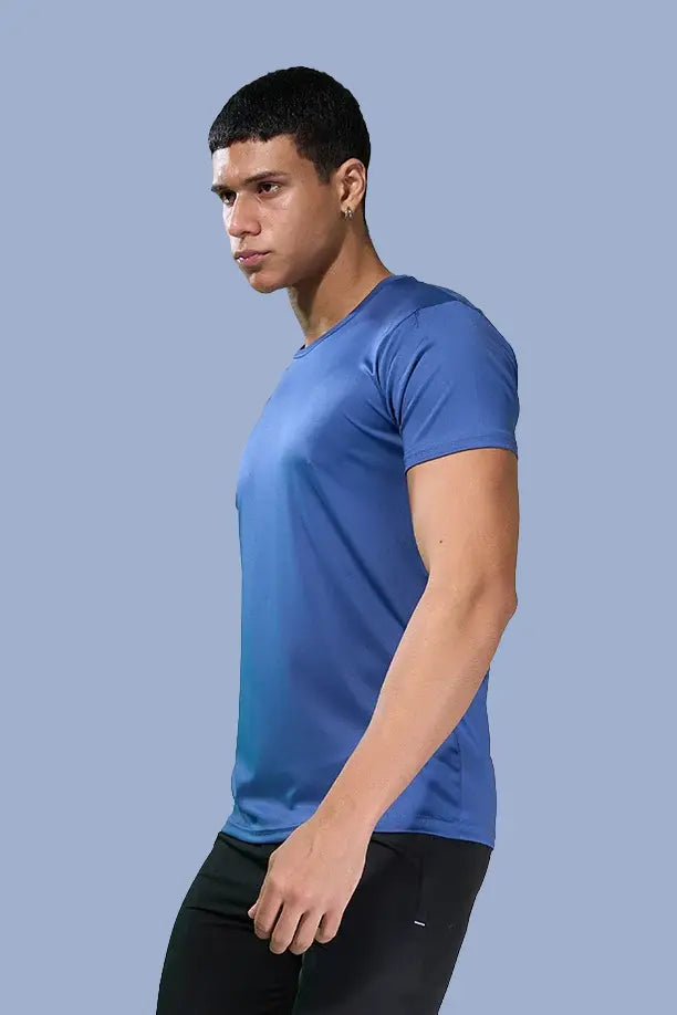 BUTTER LYCRA R-NECK T-SHIRT - BLUE