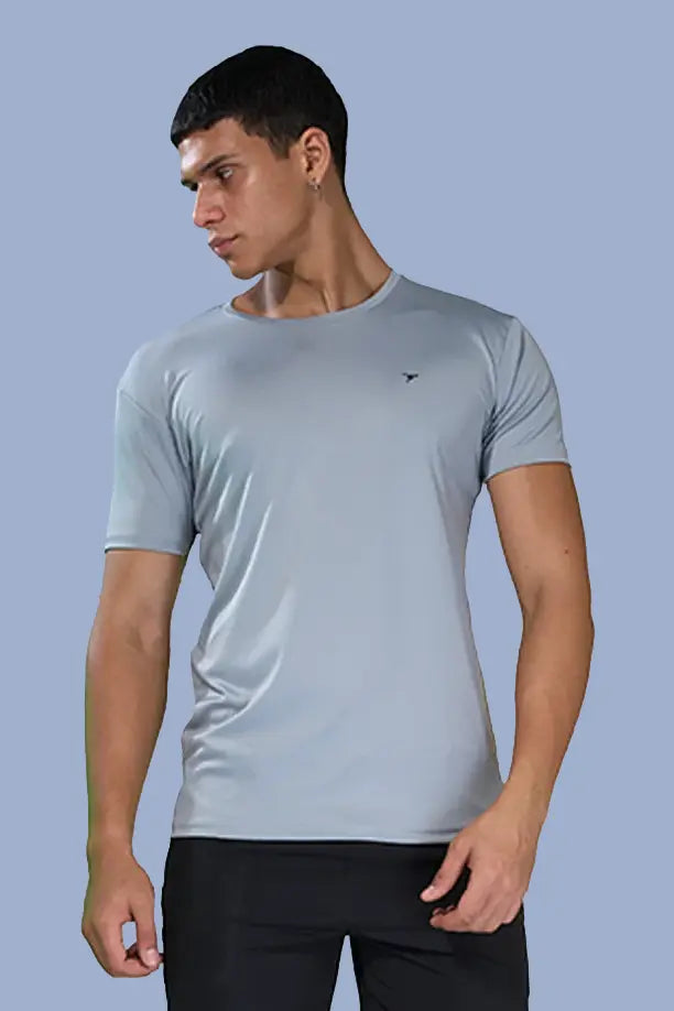 BUTTER LYCRA R-NECK T-SHIRT - LIGHT GREY