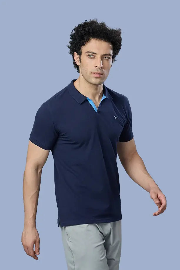 MATTY SLIM FIT T- SHIRT - NAVY BLUE