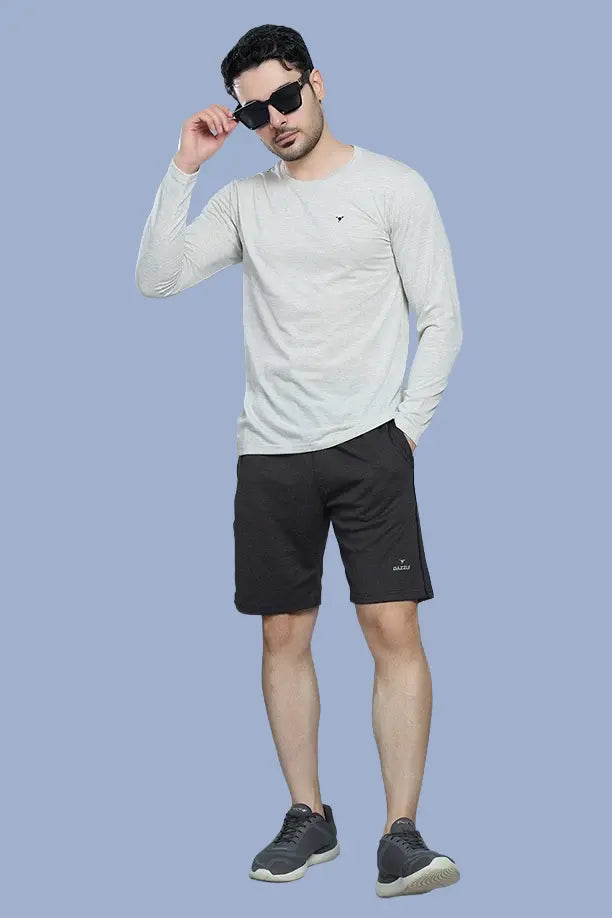 LONG SHORT PLAIN PC SPCL - MELANGE BLACK