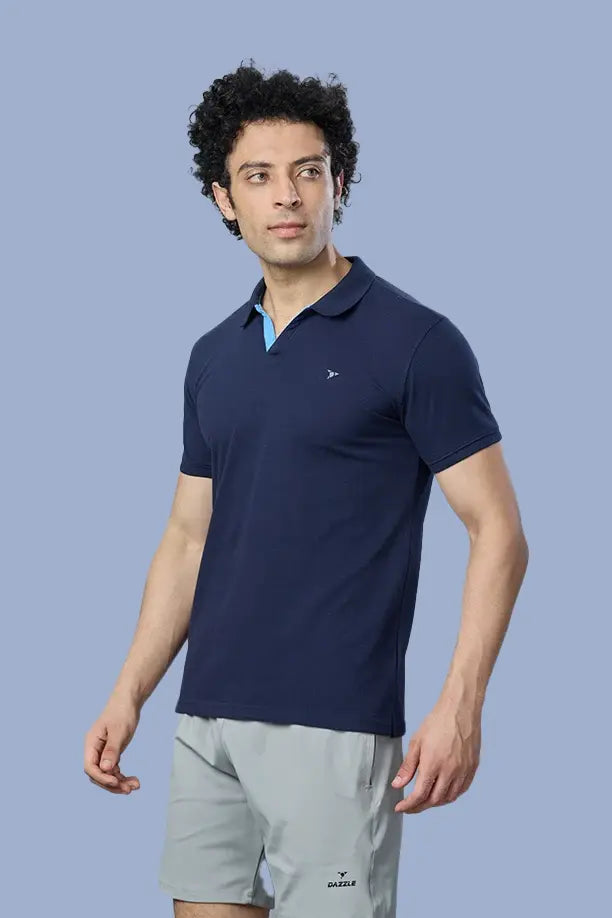 MATTY SLIM FIT T- SHIRT - NAVY BLUE